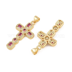 Brass Micro Pave Cubic Zirconia Pendants&nbsp;CU-CBADC6C-12G-06