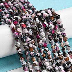 Dyed Natural Fire Crackle Agate Beads Strands&nbsp;G-G007-01B