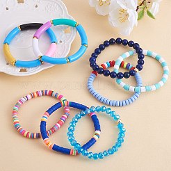 8Pcs 6 Style Synthetic Imperial Jasper & GLass Beaded Stretch Bracelets Set&nbsp;BJEW-SW00086-04