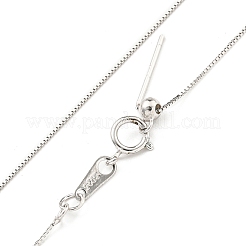 Rhodium Plated 925 Sterling Silver Box Chain Necklaces&nbsp;NJEW-C052-03P