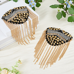 2Pcs Iron Fashion Tassel Epaulette&nbsp;DIY-FH0006-40