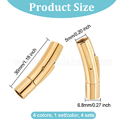 4 Sets 4 Colors 316L Surgical Stainless Steel Bayonet Clasps&nbsp;STAS-OC0001-17C