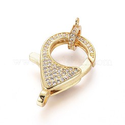 Brass Micro Pave Cubic Zirconia Lobster Claw Clasps&nbsp;ZIRC-F109-07G