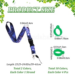 2Pcs 2 Colors Anti-Lost Neck Silicone Ring Neck Lanyards&nbsp;AJEW-GF0006-75