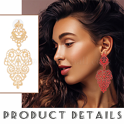 4 Pairs 4 Colors Alloy Dangle Stud Earrings for Women&nbsp;EJEW-AN0003-92