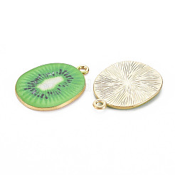 Light Gold Alloy Enamel Pendants&nbsp;X-ENAM-S126-124