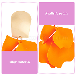 4 Pairs 4 Colors Exquisite Acrylic Petaline Dangle Stud Earrings&nbsp;EJEW-AN0002-10