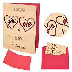 Valentine's Day Wooden Greeting Cards&nbsp;DIY-CP0011-91A