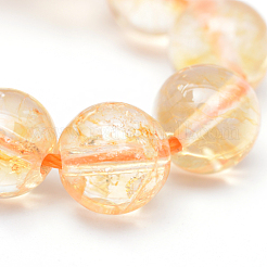 Round Natural Citrine Bead Strands&nbsp;X-G-R345-10mm-21