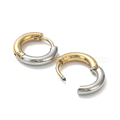 Ion Plating(IP) Two Tone 304 Stainless Steel Huggie Hoop Earrings&nbsp;EJEW-A106-02A