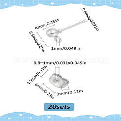 20Pcs Iron Ball Stud Earring Findings&nbsp;STAS-LP0001-67