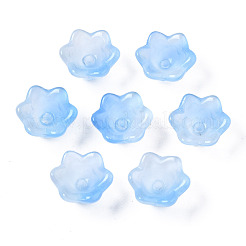 Transparent Two Tone Spray Painted Glass Beads&nbsp;GLAA-Q089-002B-001