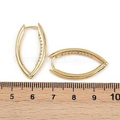 Brass Micro Pave Clear Cubic Zirconia Horse Eye Hoop Earrings&nbsp;EJEW-G446-04A-G