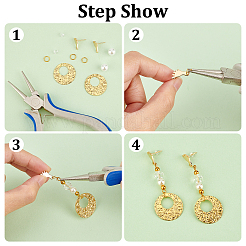 30Pcs 3 Colors 201 Stainless Steel Stud Earring Findings&nbsp;STAS-DC0010-25