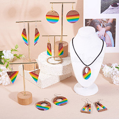 Resin & Walnut Pendants DIY Dangle Earrings Making Kits&nbsp;DIY-TA0011-03B