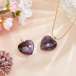 2Pcs Natural Amethyst Pendants&nbsp;G-FH0002-76A