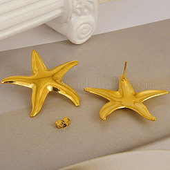 Stylish 304 Stainless Steel Starfish Stud Earrings&nbsp;UL8243-2