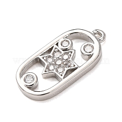 Brass Micro Pave Clear Cubic Zirconia Pendants&nbsp;KK-H294-03P
