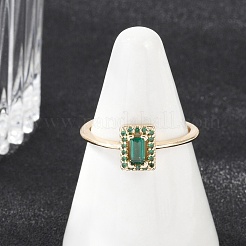 Brass Micro Pave Cubic Zirconia Cuff Rings&nbsp;RJEW-S400-10G