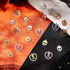24Pcs 4 Style 201 Stainless Steel Charms&nbsp;STAS-DC0008-59