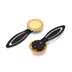 Alloy & Iron Bookmark Cabochon Settings&nbsp;PALLOY-N184-08G
