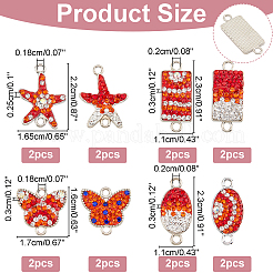 16Pcs 8 Style Rack Plating Alloy Connector Charms&nbsp;FIND-AR0001-64