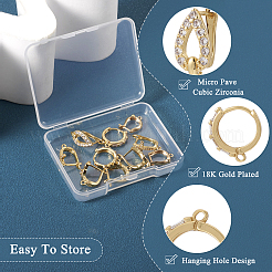 10Pcs 5 Style Brass Micro Pave Cubic Zirconia Hoop Earring Findings&nbsp;EJEW-TA0001-24