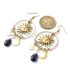 Sun & Moon & Star Alloy Chandelier Earrings&nbsp;EJEW-TA00329