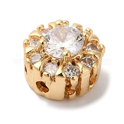 Brass Micro Pave Clear Cubic Zirconia Beads&nbsp;KK-G503-11G