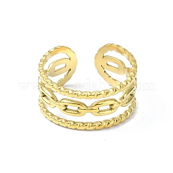 Ion Plating(IP) 304 Stainless Steel Open Cuff Ring&nbsp;RJEW-L109-035G