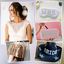 Rhinestone with Plastic Pearl Cloth Embroidery Sew on Appliques&nbsp;PATC-WH0008-142D