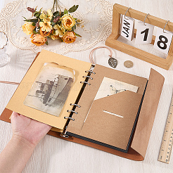 Rectangle Imitation Leather with Alloy Scrapbook DIY Binder Photo Album&nbsp;AJEW-WH20006-475C