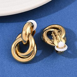 304 Stainless Steel Ring Stud Earrings&nbsp;EJEW-I320-15G