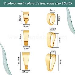 60Pcs 6 Styles Brass Snap on Bails&nbsp;KK-PH0011-24