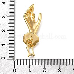 Brass Micro Pave Cubic Zirconia Pendants&nbsp;KK-K398-17G