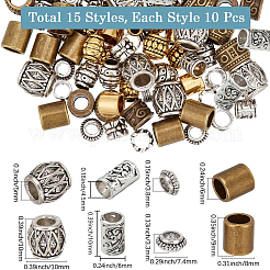 150Pcs 15 Styles Tibetan Style Alloy European Beads&nbsp;FIND-SC0019-85
