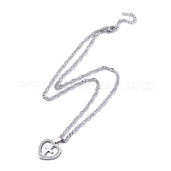 201 Stainless Steel Singapore Chain Necklaces&nbsp;NJEW-C042-11P