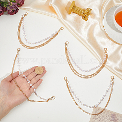 4Pcs 2 Styles Alloy & Imitation Pearl Three-layer Boot Strap Chains&nbsp;AJEW-ME0003-09