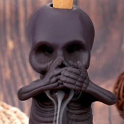Ceramic Skull Backflow Incense Burner Smoke Waterfall Incense Holder&nbsp;JX840A