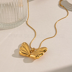 304 Stainless Steel Butterfly Wings Pendant Necklaces for Women&nbsp;PR3975-2