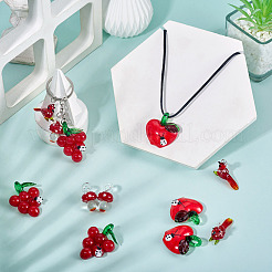 8Pcs 4 Styles Handmade Lampwork Pendants&nbsp;LAMP-TA0002-33
