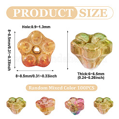 100Pcs Baking Paint and Golden Metal Enlaced Glass Beads&nbsp;DGLA-TAD0001-01