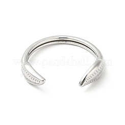 Non-Tarnish 304 Stainless Steel Leaf Open Cuff Ring for Women&nbsp;RJEW-I085-21P