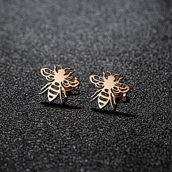 Bees 201 Stainless Steel Stud Earrings&nbsp;FS-WGD71BE-04