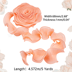 Chiffon Organza Pleated Lace Trim&nbsp;DIY-WH0892-01B