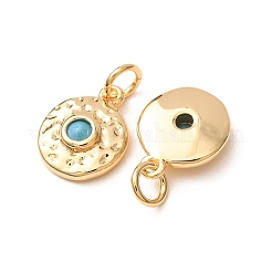 Brass Micro Pave Cubic Zirconia Charms&nbsp;CU-K002-41G-D