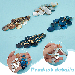 4Pcs 2 Colors Natural Akoya Shell Pendants&nbsp;PALLOY-PH01743