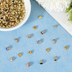 100Pcs 10 Colors Alloy Semi-Tublar Rivet Studs&nbsp;FIND-GF0008-32