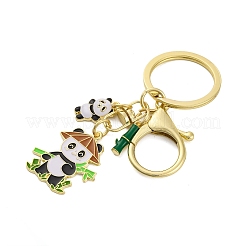 Rack Plating Panda Zinc Alloy Enamel Pendant Keychain&nbsp;KEYC-G064-01D