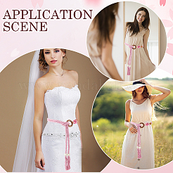 1Pc Handmade Weaving Cotton Tassel Waist Belts for Women Ladies Dress&nbsp;AJEW-CP0010-25A